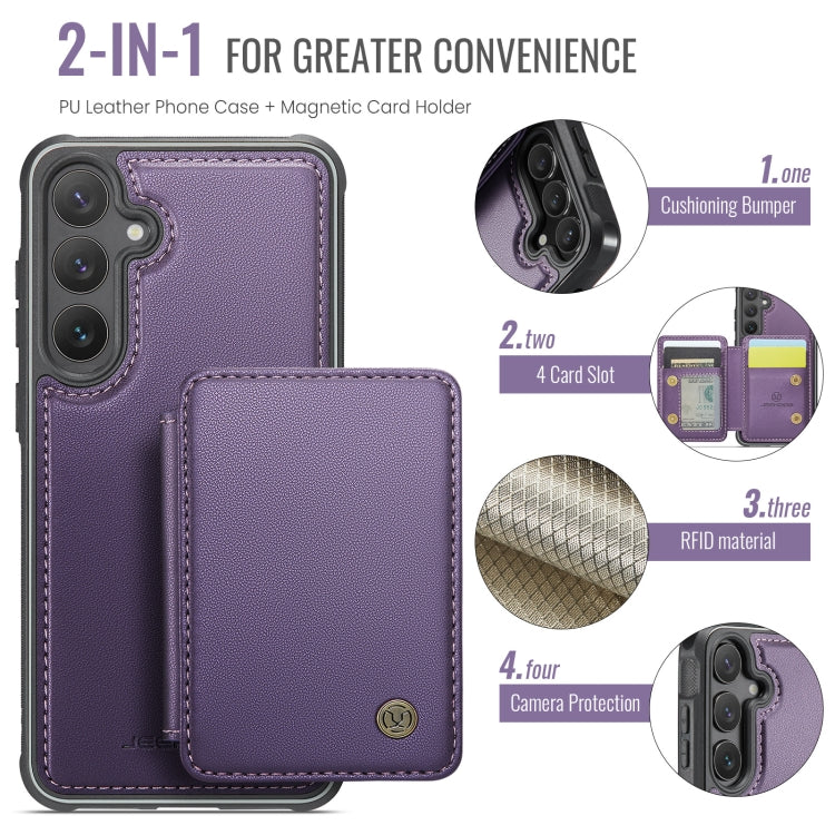 For Samsung Galaxy S24+ 5G JEEHOOD J05 Business Magnetic Style RFID Leather Phone Case(Purple) - Galaxy S24+ 5G Cases by JEEHOOD | Online Shopping South Africa | PMC Jewellery | Buy Now Pay Later Mobicred