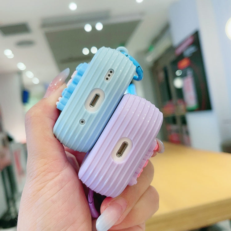 For AirPods Pro Fresh 3D Text Skin Feel Earbuds Box PC Case(Blue) - For AirPods Pro by PMC Jewellery | Online Shopping South Africa | PMC Jewellery | Buy Now Pay Later Mobicred