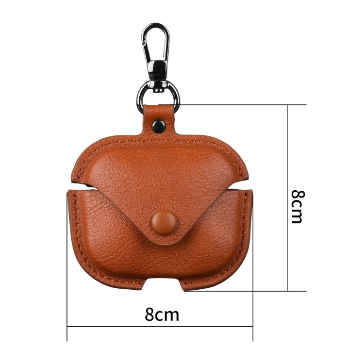 For Redmi Buds 5 / 6S Business Leather Earphone Protective Case with Hook(Green) - Xiaomi Earphone Case by PMC Jewellery | Online Shopping South Africa | PMC Jewellery | Buy Now Pay Later Mobicred