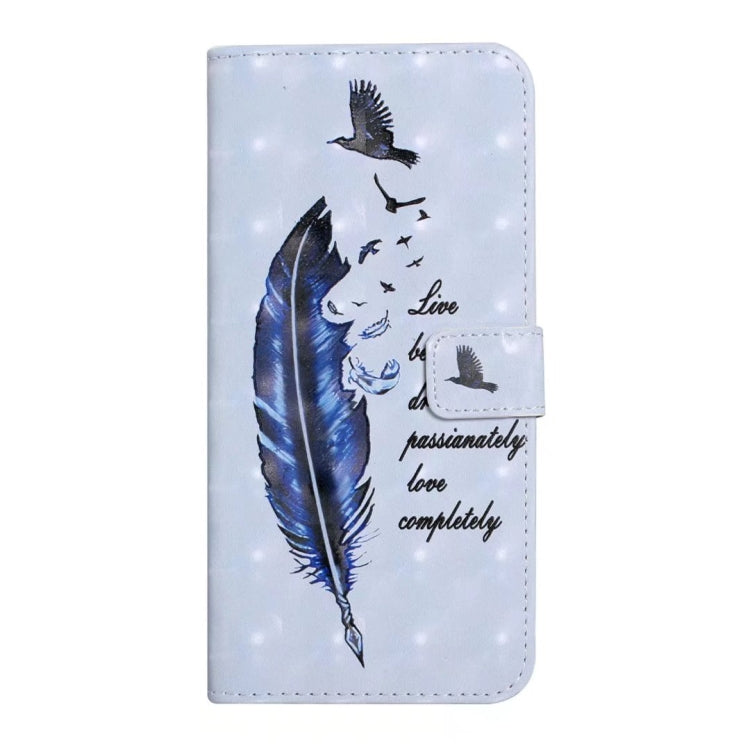 For Samsung Galaxy S25 5G Oil Embossed 3D Drawing Leather Phone Case(Blue Feather) - free shipping - PMC TechLife - Order now!