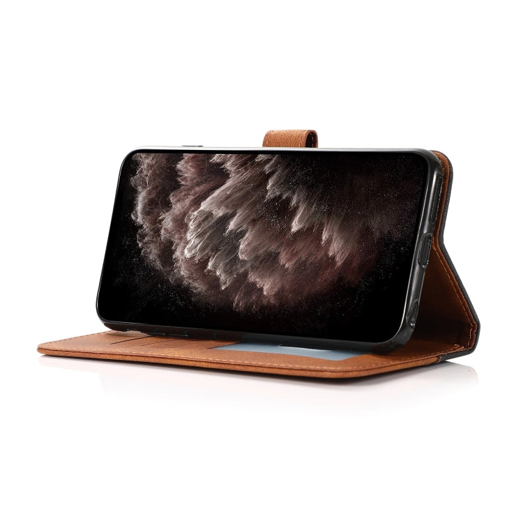 For Samsung Galaxy S25+ 5G Dual-color Stitching Leather Phone Case(Black Brown) - Galaxy S25+ 5G Cases by PMC Jewellery | Online Shopping South Africa | PMC Jewellery | Buy Now Pay Later Mobicred