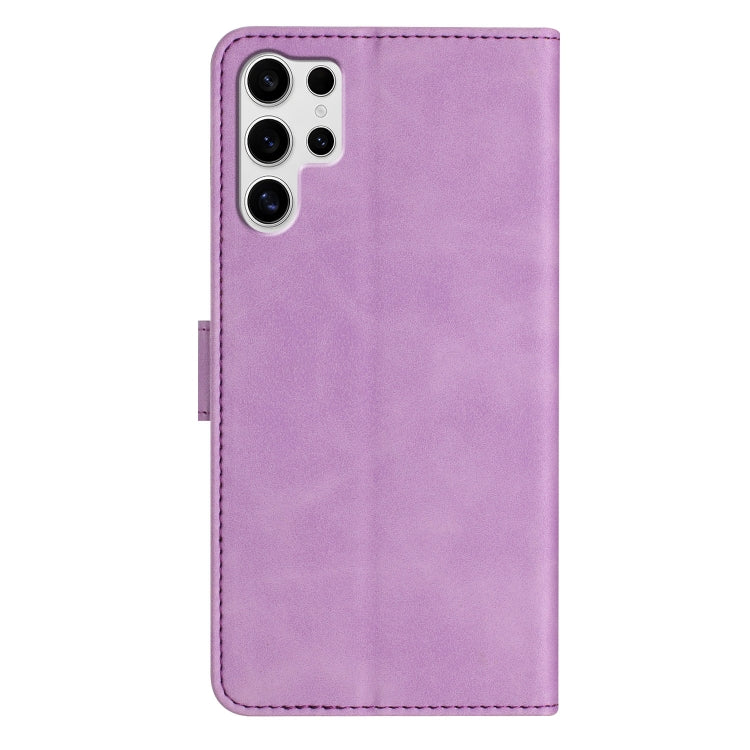 For Samsung Galaxy S25 Ultra 5G Seven Butterflies Embossed Leather Phone Case(Purple) - Galaxy S25 Ultra 5G Cases by PMC Jewellery | Online Shopping South Africa | PMC Jewellery | Buy Now Pay Later Mobicred