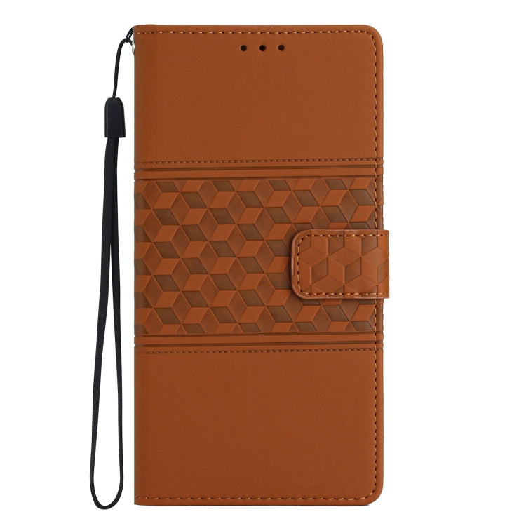For Samsung Galaxy S25 Ultra 5G Diamond Embossed Skin Feel Leather Phone Case(Brown) - Galaxy S25 Ultra 5G Cases by PMC Jewellery | Online Shopping South Africa | PMC Jewellery | Buy Now Pay Later Mobicred