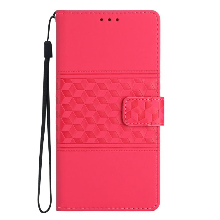 For Samsung Galaxy S25 Ultra 5G Diamond Embossed Skin Feel Leather Phone Case(Red) - Galaxy S25 Ultra 5G Cases by PMC Jewellery | Online Shopping South Africa | PMC Jewellery | Buy Now Pay Later Mobicred