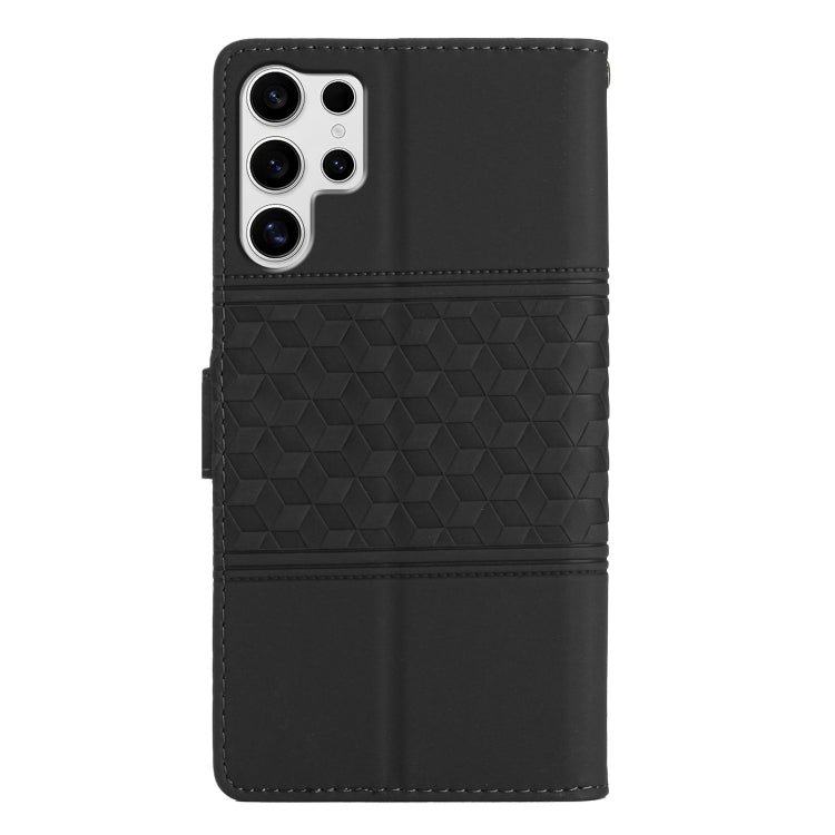 For Samsung Galaxy S25 Ultra 5G Diamond Embossed Skin Feel Leather Phone Case(Black) - Galaxy S25 Ultra 5G Cases by PMC Jewellery | Online Shopping South Africa | PMC Jewellery | Buy Now Pay Later Mobicred