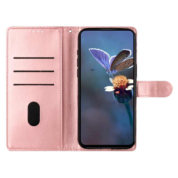 For Samsung Galaxy S25+ 5G Cherry Blossom Butterfly Skin Feel Embossed PU Phone Case(Rose Gold) - Galaxy S25+ 5G Cases by PMC TechLife | Online Shopping South Africa | PMC TechLife | Buy Now Pay Later Mobicred