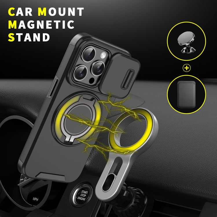 For iPhone 16 Pro Sliding Camshield Ring Holder Phone Case(Blue) - iPhone 16 Pro Cases by PMC TechLife | Online Shopping South Africa | PMC TechLife | Buy Now Pay Later Mobicred