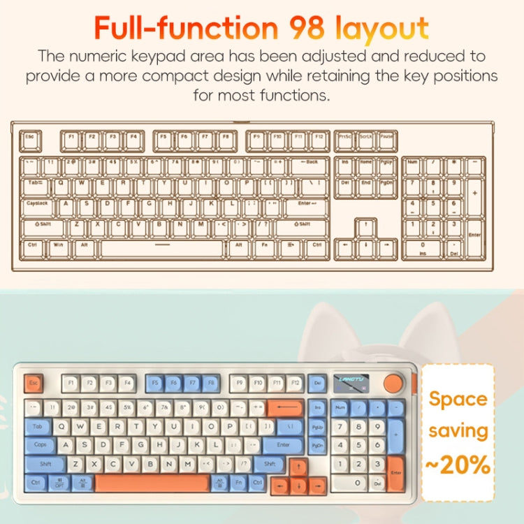 LANGTU L98 Wired RGB Gaming Keyboard(Blue White) - Wired Keyboard by LANGTU | Online Shopping South Africa | PMC Jewellery | Buy Now Pay Later Mobicred