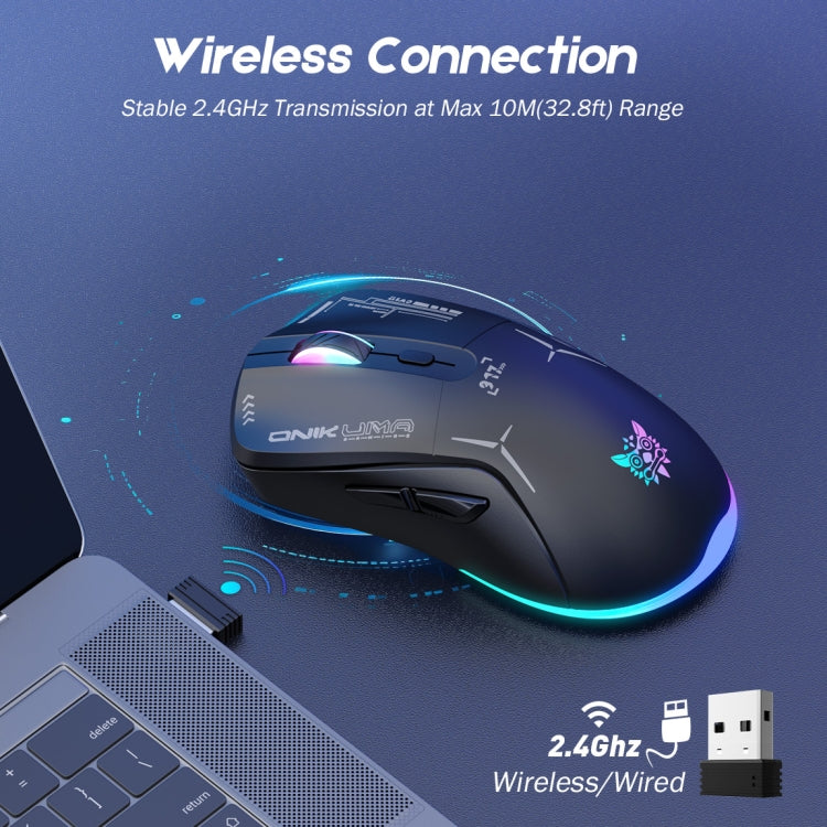 ONIKUMA CW917 RGB 4800DPI Dual Mode Wired + 2.4GHz Wireless Mouse(Black) - free shipping - PMC Jewellery - Order now!