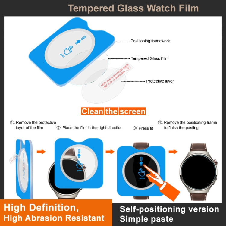 For Huawei Watch GT 3 Pro 43mm imak Tempered Glass Watch Film, Self-positioning Version - free shipping - PMC TechLife - Order now!