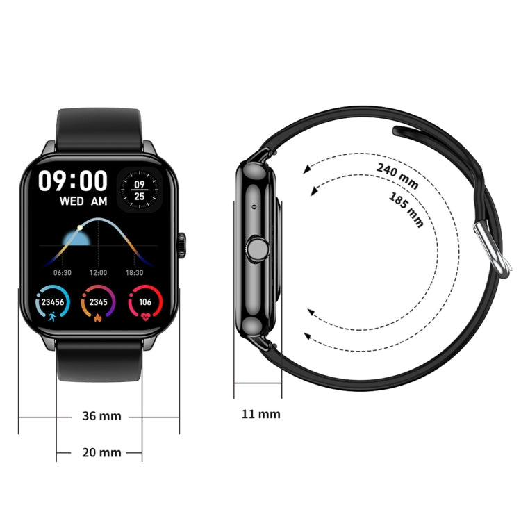 CY13 1.9 inch IPS Square Screen Smart Watch Supports Bluetooth Calls / Health Monitoring(Black) - free shipping - PMC TechLife - Order now!