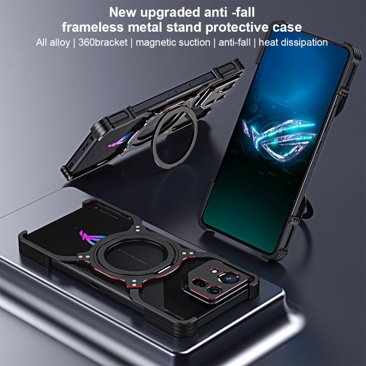 For Asus ROG Phone 8 / 8 Pro Mechanical Arm Borderless MagSafe Holder Metal Phone Case(Black Blue) - free shipping - PMC TechLife - Order now!
