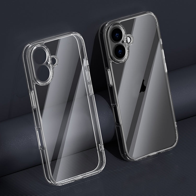 For iPhone 16 Four Corner Airbag Transparent Glass Phone Case - iPhone 16 Cases by PMC TechLife | Online Shopping South Africa | PMC TechLife | Buy Now Pay Later Mobicred