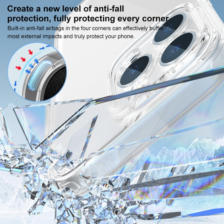 For iPhone 16 Four Corner Airbag Transparent Glass Phone Case - iPhone 16 Cases by PMC TechLife | Online Shopping South Africa | PMC TechLife | Buy Now Pay Later Mobicred