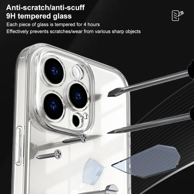 For iPhone 16 Four Corner Airbag Transparent Glass Phone Case - iPhone 16 Cases by PMC TechLife | Online Shopping South Africa | PMC TechLife | Buy Now Pay Later Mobicred