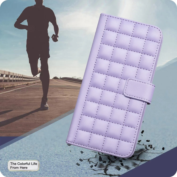 For iPhone 16 Pro Square Texture Leather Phone Case(Purple) - iPhone 16 Pro Cases by PMC TechLife | Online Shopping South Africa | PMC TechLife | Buy Now Pay Later Mobicred