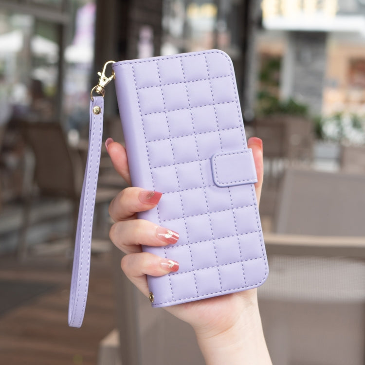 For iPhone 16 Pro Square Texture Leather Phone Case(Purple) - iPhone 16 Pro Cases by PMC TechLife | Online Shopping South Africa | PMC TechLife | Buy Now Pay Later Mobicred