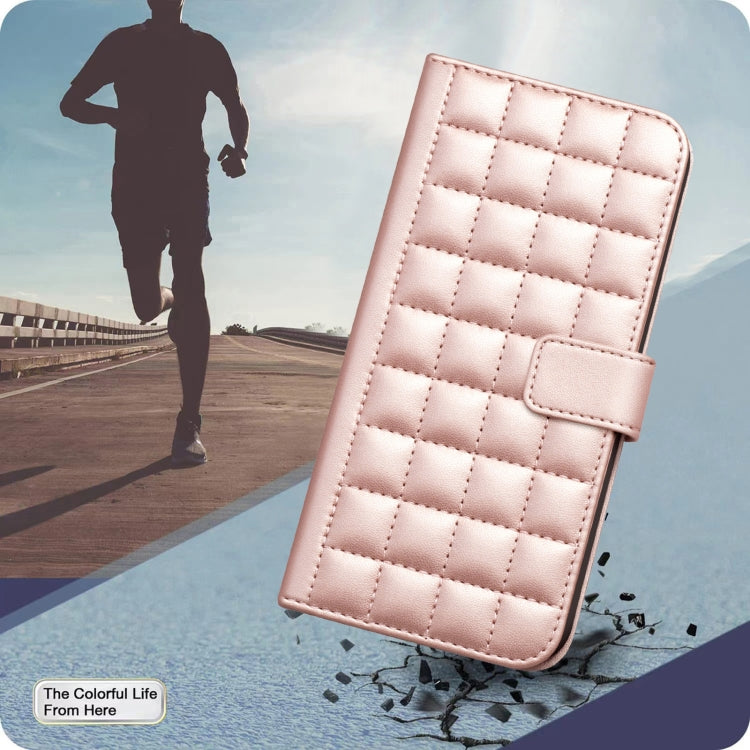 For iPhone 16e Square Texture Leather Phone Case(Rose Gold) - iPhone 16e Cases by PMC TechLife | Online Shopping South Africa | PMC TechLife | Buy Now Pay Later Mobicred