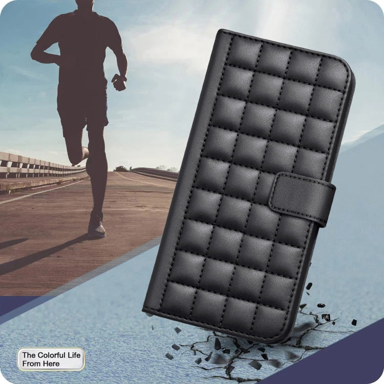 For iPhone 16e Square Texture Leather Phone Case(Black) - iPhone 16e Cases by PMC TechLife | Online Shopping South Africa | PMC TechLife | Buy Now Pay Later Mobicred