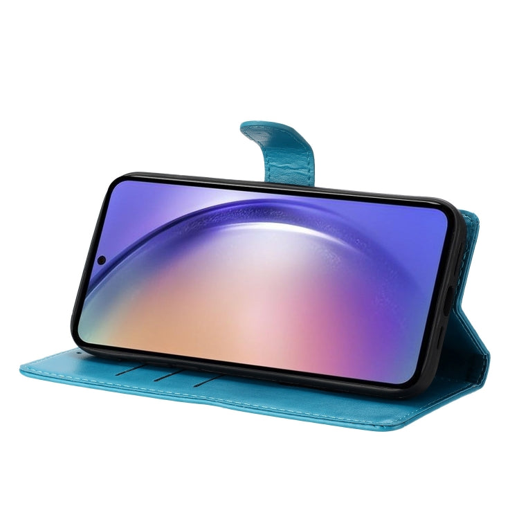 For Blackview A55 Pro Butterflies and Flowers Leather Phone Case(Blue) - More Brand by PMC TechLife | Online Shopping South Africa | PMC TechLife | Buy Now Pay Later Mobicred