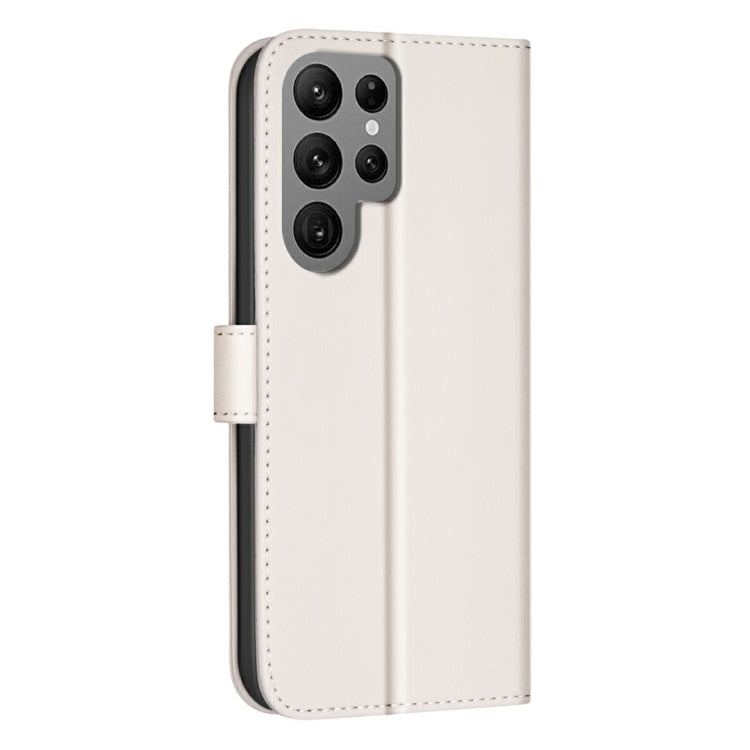 For Samsung Galaxy S25 Ultra 5G Square Texture Leather Phone Case(Beige) - Galaxy S25 Ultra 5G Cases by PMC TechLife | Online Shopping South Africa | PMC TechLife | Buy Now Pay Later Mobicred