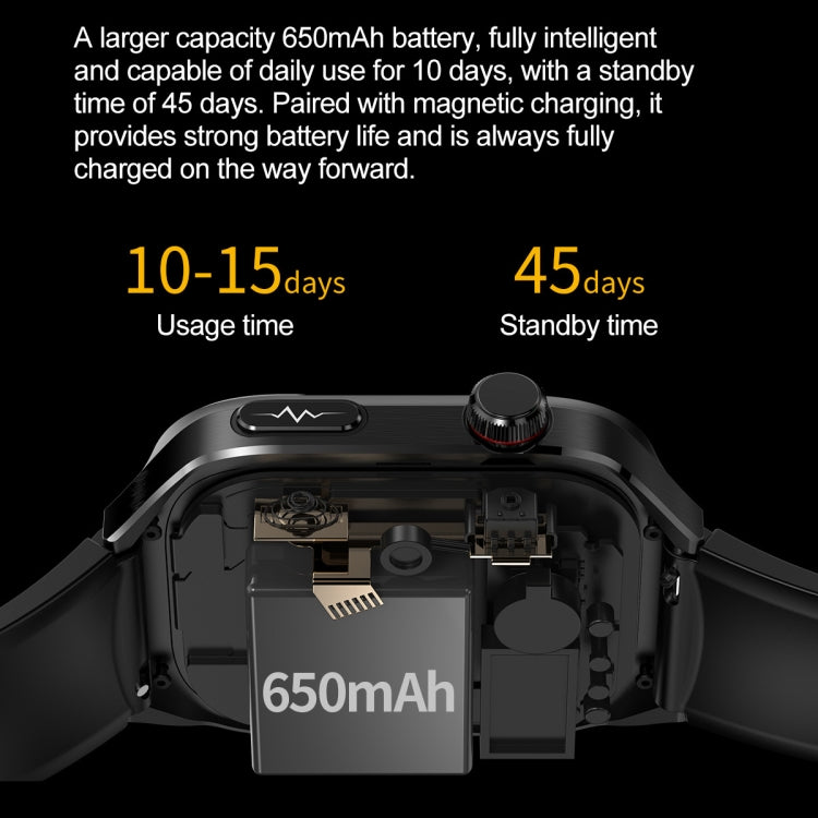 TK16 2.04 inch LCD Screen Silicone Strap Smart Watch Supports Health Monitoring(Black) - free shipping - PMC TechLife - Order now!