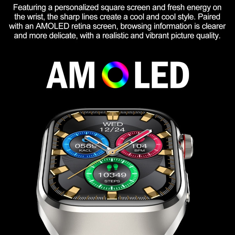 TK16 2.04 inch LCD Screen Steel Strap Smart Watch Supports Health Monitoring(Black) - Smart Watches by PMC TechLife | Online Shopping South Africa | PMC TechLife | Buy Now Pay Later Mobicred