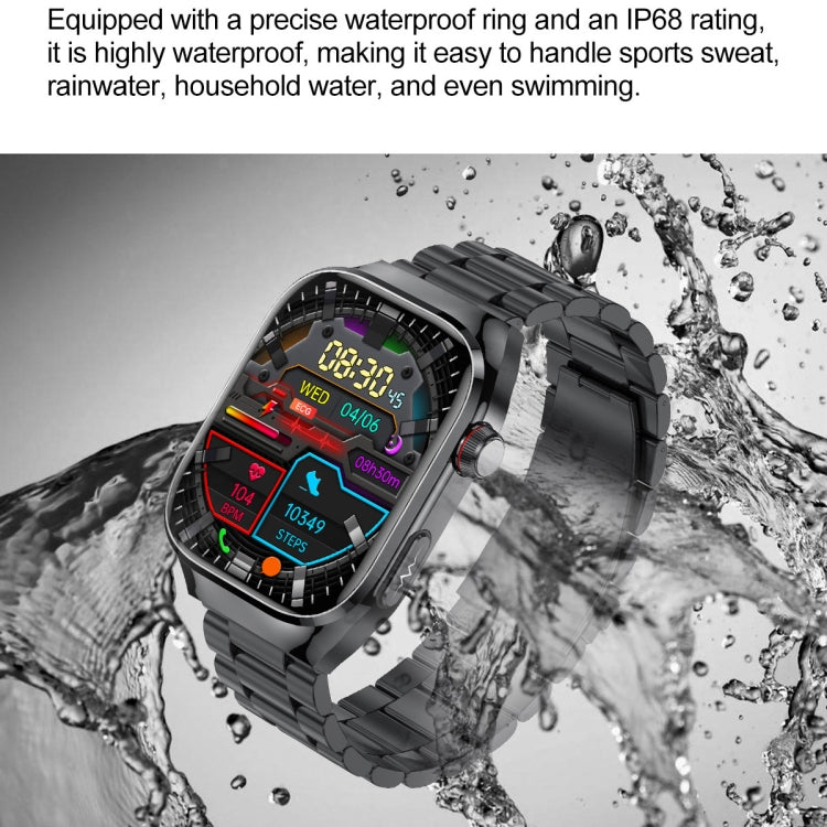 TK16 2.04 inch LCD Screen Steel Strap Smart Watch Supports Health Monitoring(Silver) - Smart Watches by PMC TechLife | Online Shopping South Africa | PMC TechLife | Buy Now Pay Later Mobicred