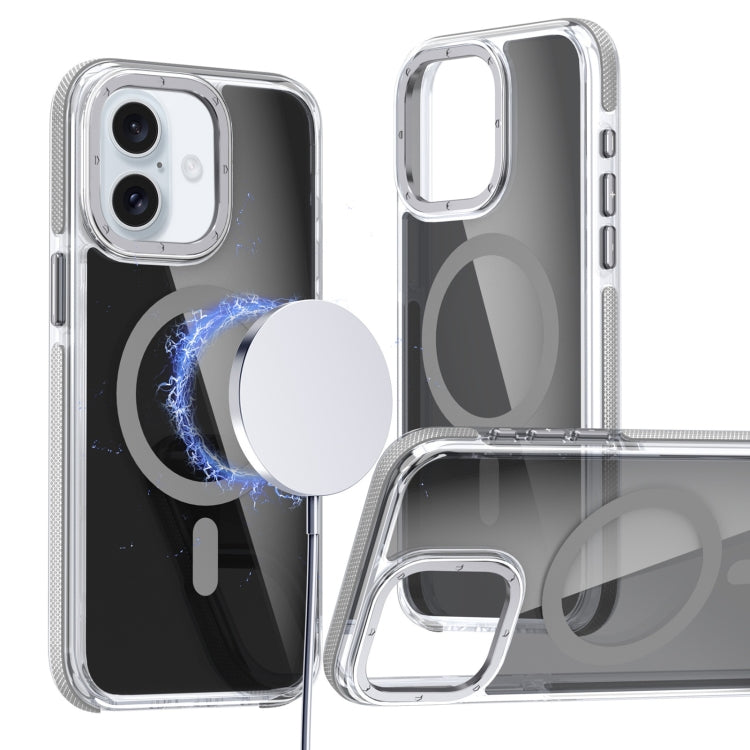 For iPhone 16 Plus Magsafe Dual-Color Transparent Black Full Coverage Phone Case(Gray) - iPhone 16 Plus Cases by PMC TechLife | Online Shopping South Africa | PMC TechLife | Buy Now Pay Later Mobicred