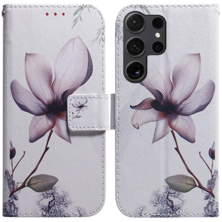 For Samsung Galaxy S25 Ultra 5G Coloured Drawing Flip Leather Phone Case(Magnolia) - Galaxy S25 Ultra 5G Cases by PMC Jewellery | Online Shopping South Africa | PMC Jewellery | Buy Now Pay Later Mobicred