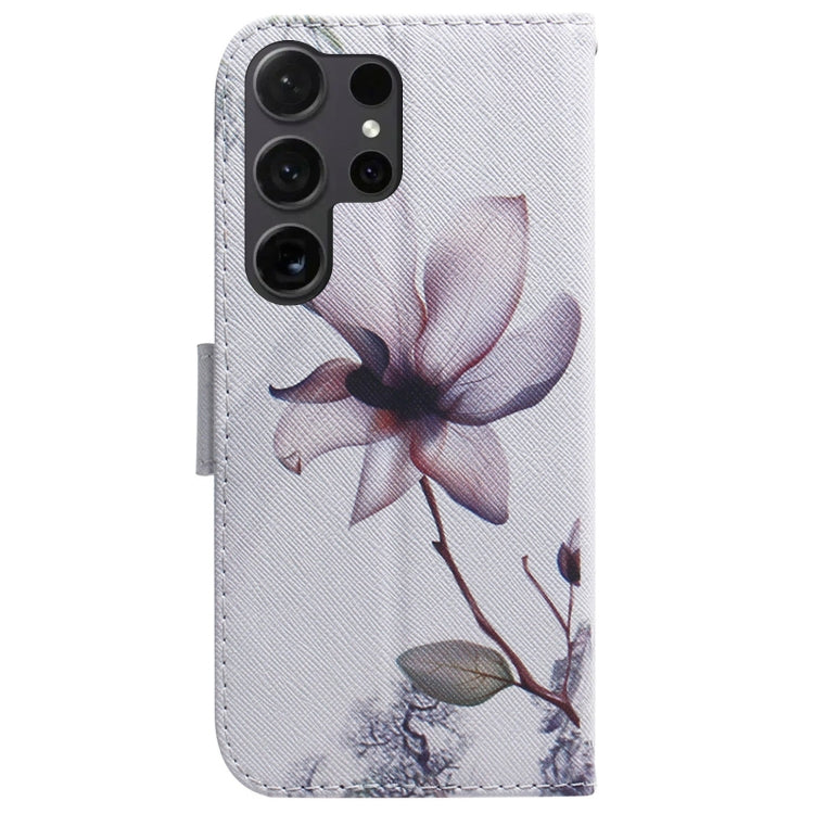 For Samsung Galaxy S25 Ultra 5G Coloured Drawing Flip Leather Phone Case(Magnolia) - Galaxy S25 Ultra 5G Cases by PMC Jewellery | Online Shopping South Africa | PMC Jewellery | Buy Now Pay Later Mobicred