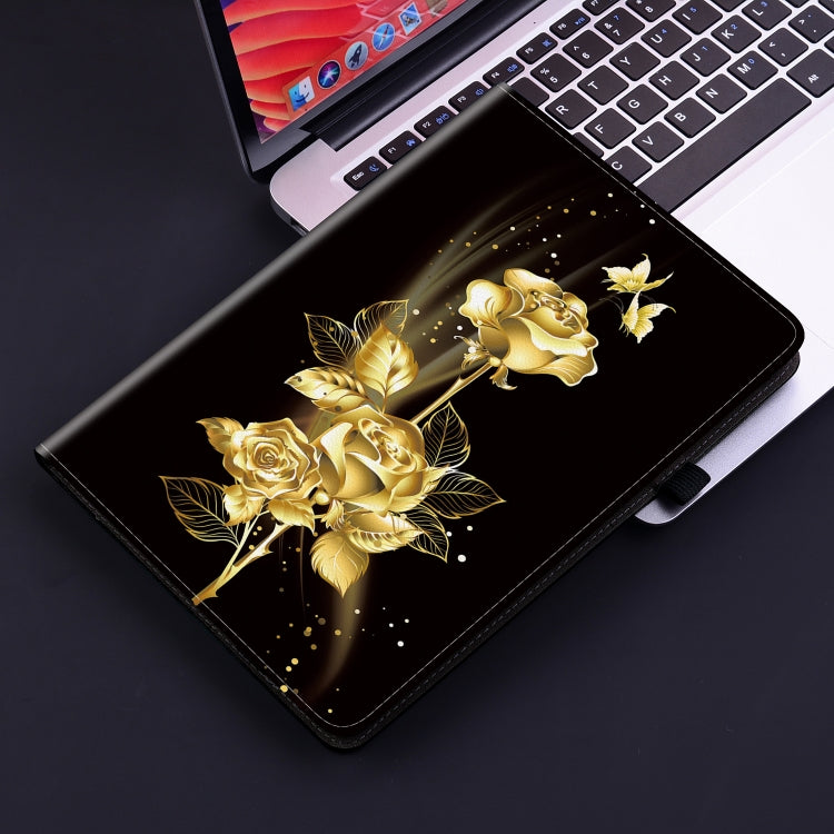 For itel Pad One 10.1 Crystal Texture Painted Leather Smart Tablet Case(Gold Butterfly Rose) - Others by PMC TechLife | Online Shopping South Africa | PMC TechLife | Buy Now Pay Later Mobicred