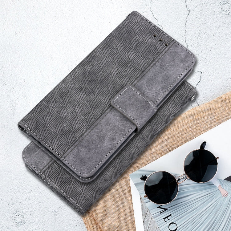 For Samsung Galaxy S25 5G Geometric Embossed Leather Phone Case(Grey) - Galaxy S25 5G Cases by PMC Jewellery | Online Shopping South Africa | PMC Jewellery | Buy Now Pay Later Mobicred