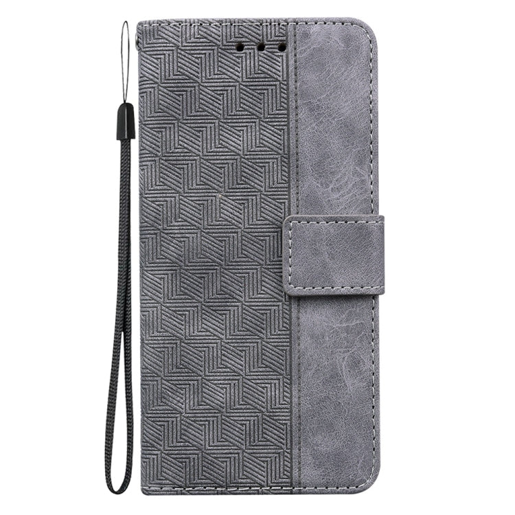 For Samsung Galaxy S25 5G Geometric Embossed Leather Phone Case(Grey) - Galaxy S25 5G Cases by PMC Jewellery | Online Shopping South Africa | PMC Jewellery | Buy Now Pay Later Mobicred