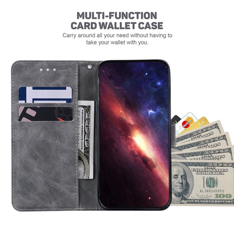 For Samsung Galaxy S25+ 5G Geometric Embossed Leather Phone Case(Grey) - Galaxy S25+ 5G Cases by PMC Jewellery | Online Shopping South Africa | PMC Jewellery | Buy Now Pay Later Mobicred