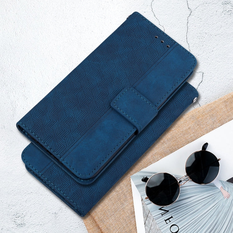 For Samsung Galaxy S25+ 5G Geometric Embossed Leather Phone Case(Blue) - Galaxy S25+ 5G Cases by PMC Jewellery | Online Shopping South Africa | PMC Jewellery | Buy Now Pay Later Mobicred