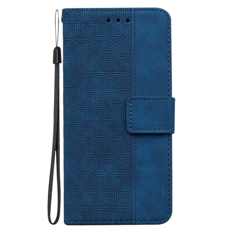 For Samsung Galaxy S25+ 5G Geometric Embossed Leather Phone Case(Blue) - Galaxy S25+ 5G Cases by PMC Jewellery | Online Shopping South Africa | PMC Jewellery | Buy Now Pay Later Mobicred