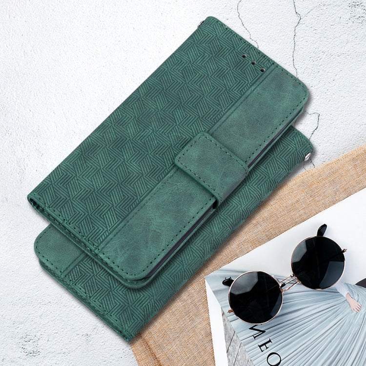 For Samsung Galaxy S25+ 5G Geometric Embossed Leather Phone Case(Green) - Galaxy S25+ 5G Cases by PMC Jewellery | Online Shopping South Africa | PMC Jewellery | Buy Now Pay Later Mobicred