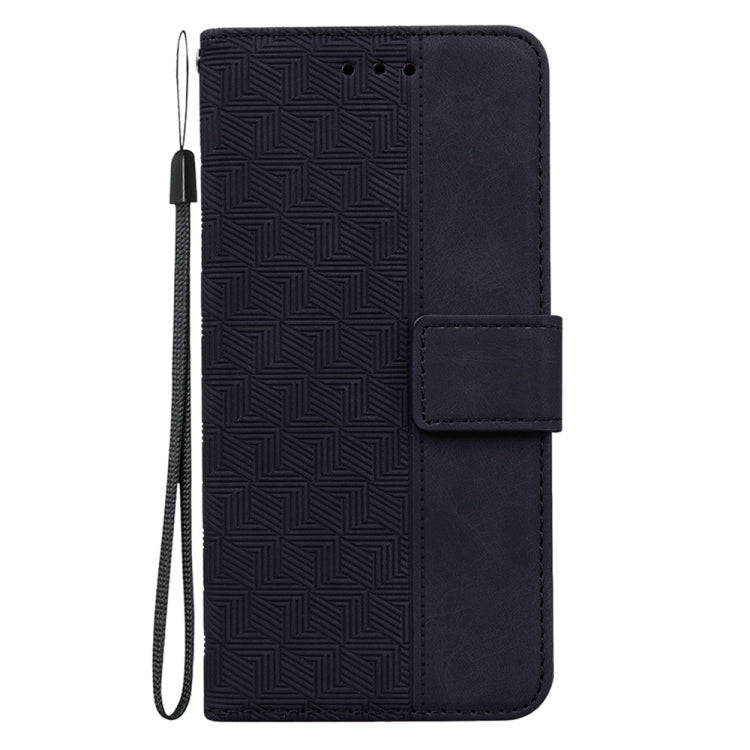 For Samsung Galaxy S25+ 5G Geometric Embossed Leather Phone Case(Black) - Galaxy S25+ 5G Cases by PMC Jewellery | Online Shopping South Africa | PMC Jewellery | Buy Now Pay Later Mobicred