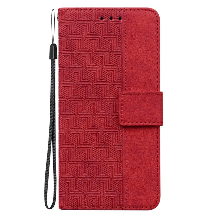 For Samsung Galaxy S25+ 5G Geometric Embossed Leather Phone Case(Red) - Galaxy S25+ 5G Cases by PMC Jewellery | Online Shopping South Africa | PMC Jewellery | Buy Now Pay Later Mobicred