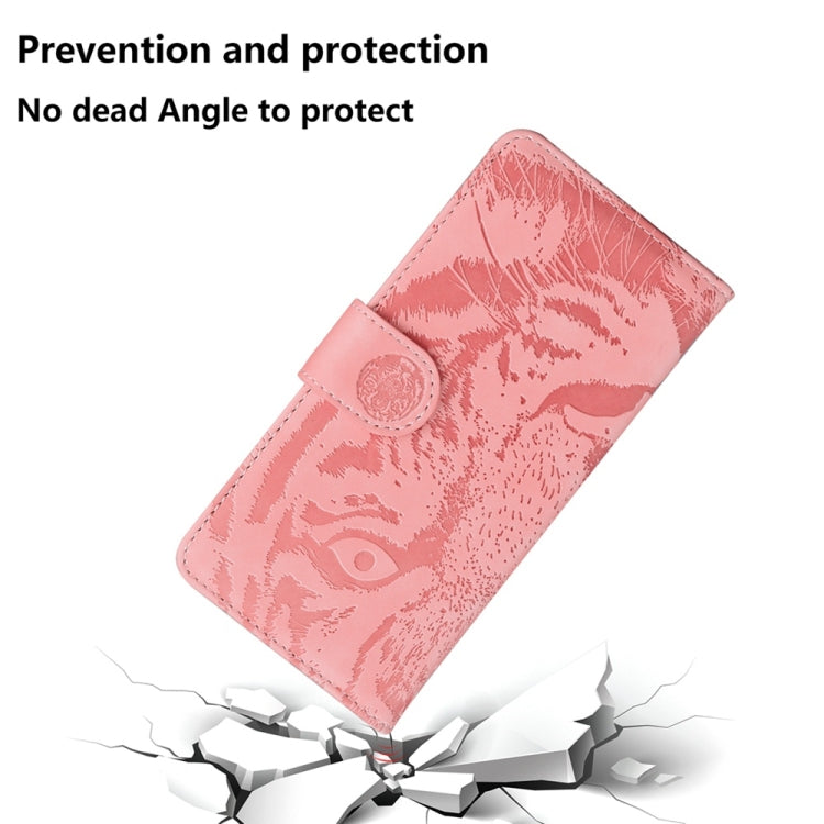 For Samsung Galaxy S25 5G Tiger Embossing Pattern Flip Leather Phone Case(Pink) - Galaxy S25 5G Cases by PMC Jewellery | Online Shopping South Africa | PMC Jewellery | Buy Now Pay Later Mobicred