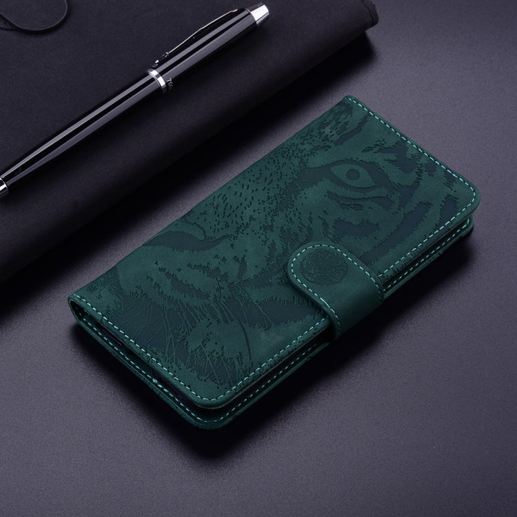 For Samsung Galaxy S25+ 5G Tiger Embossing Pattern Flip Leather Phone Case(Green) - Galaxy S25+ 5G Cases by PMC Jewellery | Online Shopping South Africa | PMC Jewellery | Buy Now Pay Later Mobicred