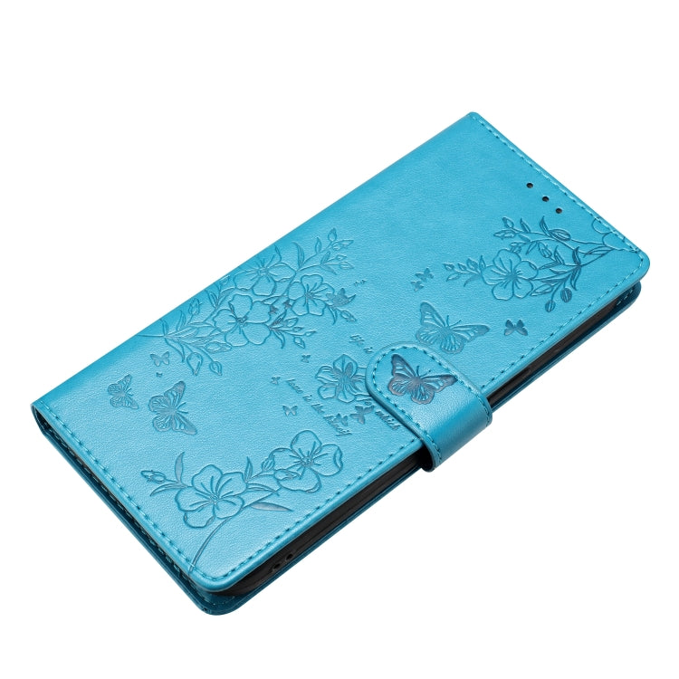 For Motorola Moto G Play 2024 Butterflies and Flowers Leather Phone Case(Blue) - free shipping - PMC Jewellery - Order now!