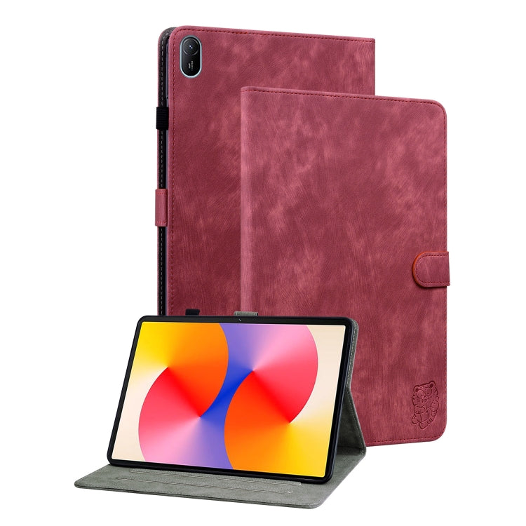 For Huawei MatePad SE 11 2024 Tiger Pattern Flip Leather Tablet Case(Red) - free shipping - PMC Jewellery - Order now!