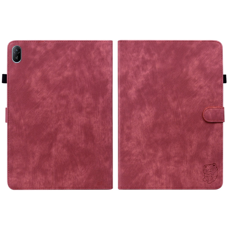 For Huawei MatePad SE 11 2024 Tiger Pattern Flip Leather Tablet Case(Red) - free shipping - PMC Jewellery - Order now!