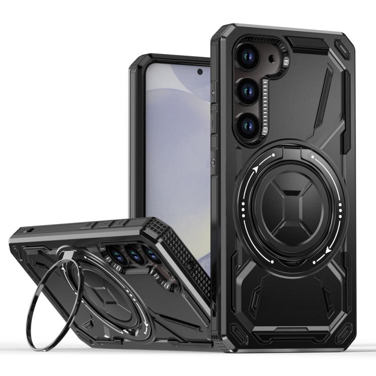 For Samsung Galaxy S25 5G Armor II Series MagSafe Magnetic Holder Phone Case(Black) - Galaxy S25 5G Cases by PMC Jewellery | Online Shopping South Africa | PMC Jewellery | Buy Now Pay Later Mobicred