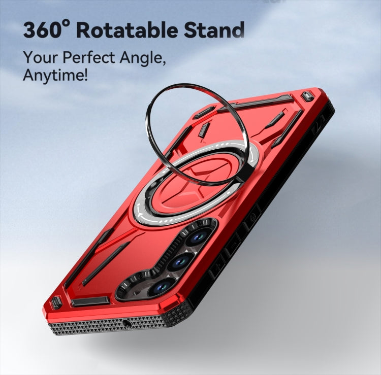 For Samsung Galaxy S25 5G Armor II Series MagSafe Magnetic Holder Phone Case(Black) - Galaxy S25 5G Cases by PMC Jewellery | Online Shopping South Africa | PMC Jewellery | Buy Now Pay Later Mobicred