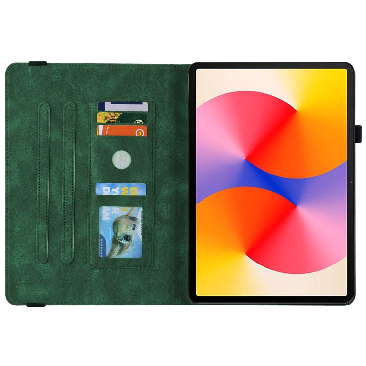 For Huawei MatePad SE 11 2024 Butterfly Flower Embossed Leather Tablet Case(Green) - Huawei by PMC Jewellery | Online Shopping South Africa | PMC Jewellery | Buy Now Pay Later Mobicred