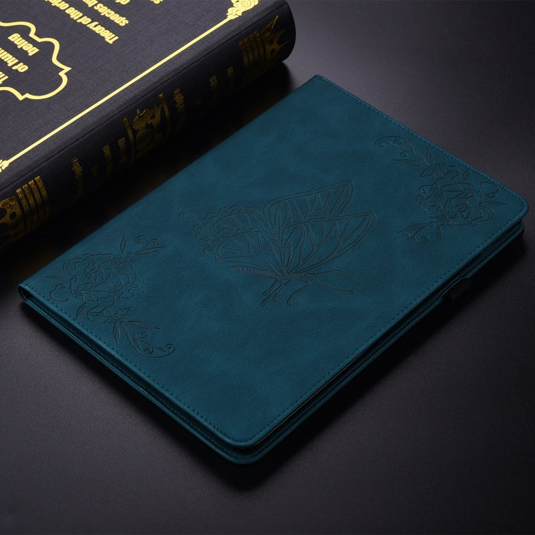 For Huawei MatePad SE 11 2024 Butterfly Flower Embossed Leather Tablet Case(Blue) - Huawei by PMC Jewellery | Online Shopping South Africa | PMC Jewellery | Buy Now Pay Later Mobicred