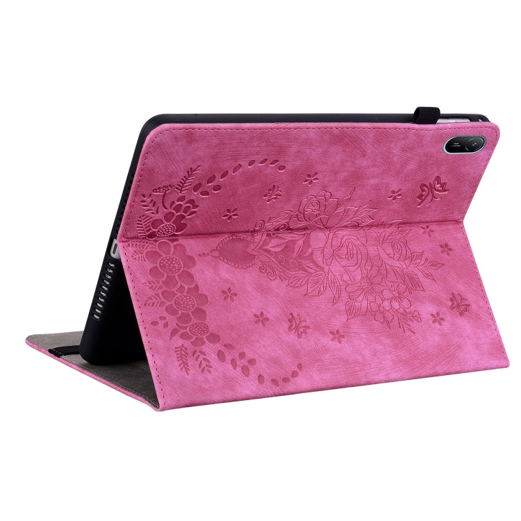For Huawei MatePad SE 11 2024 Butterfly Rose Embossed Leather Tablet Case(Rose Red) - Huawei by PMC Jewellery | Online Shopping South Africa | PMC Jewellery | Buy Now Pay Later Mobicred